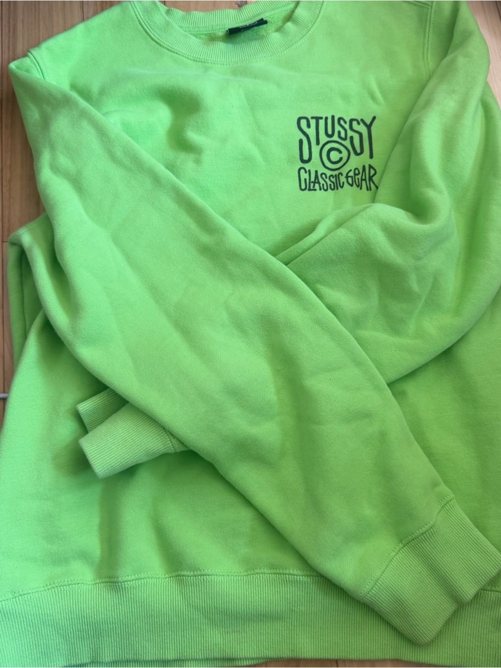Stussy Neon Green Crewneck Sweatshirt